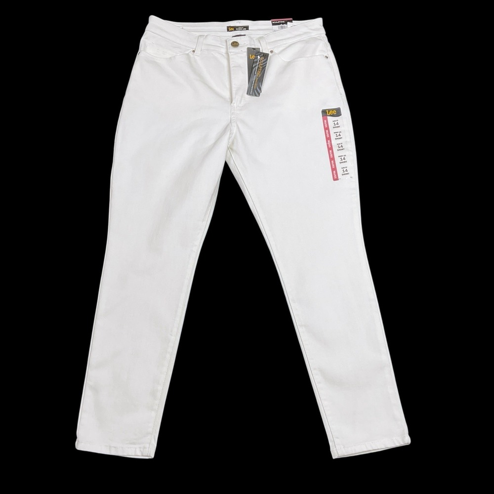 Lee Jeans Women 14S (ACTUAL 33x26.5) White Slim Fit Mid Rise Skinny NWT